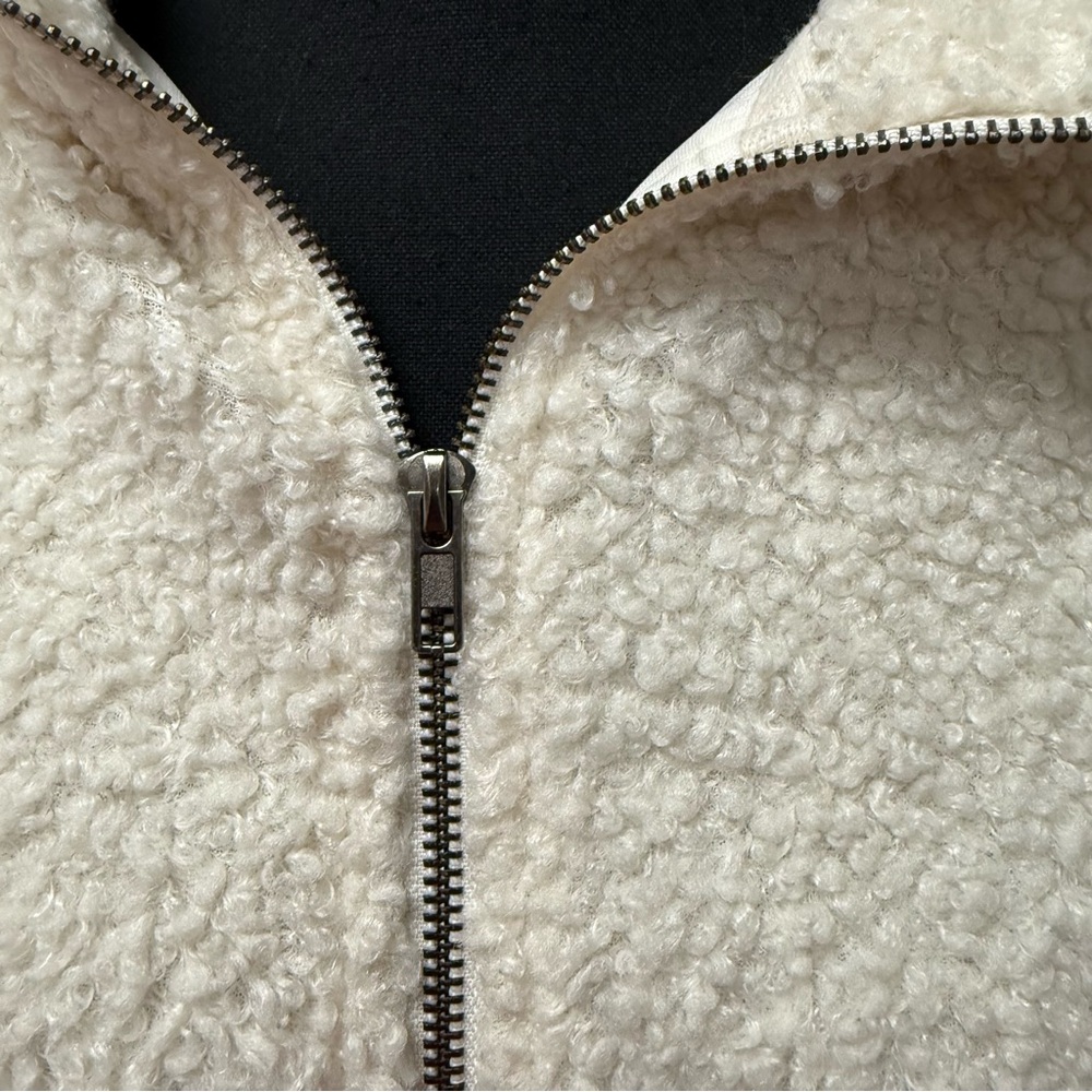 Umgee Sherpa Fleece Vest Women’s Small White Zip Up Cozy Fall Winter Layering - Picture 2 of 10